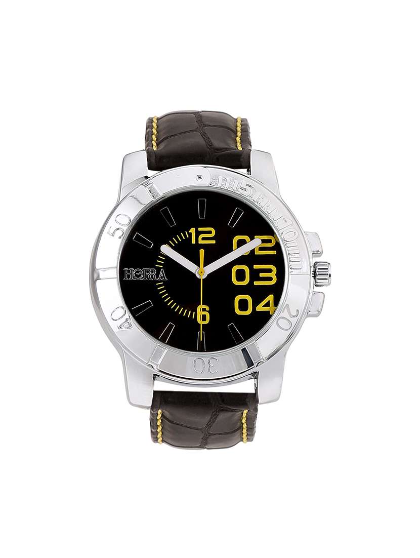 horra round analog dial  watch