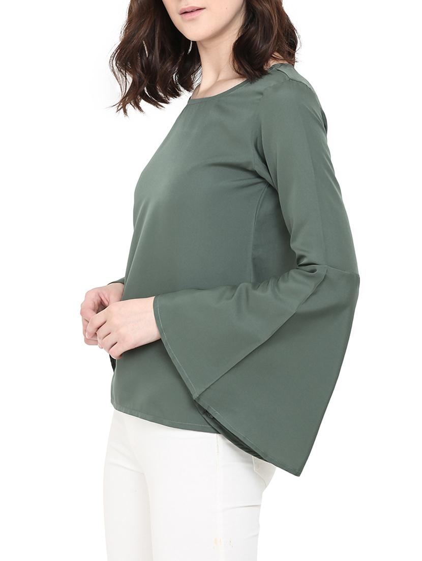 solid olive regular top - 14129779 - Standard Image - 1