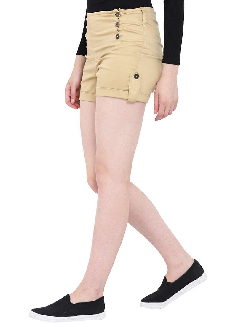 beige cotton regular shorts - 14129874 -  Standard Image - 1