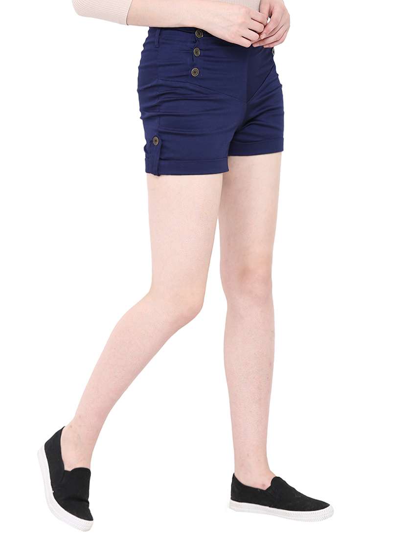 navy blue cotton regular short - 14129881 - Standard Image - 1