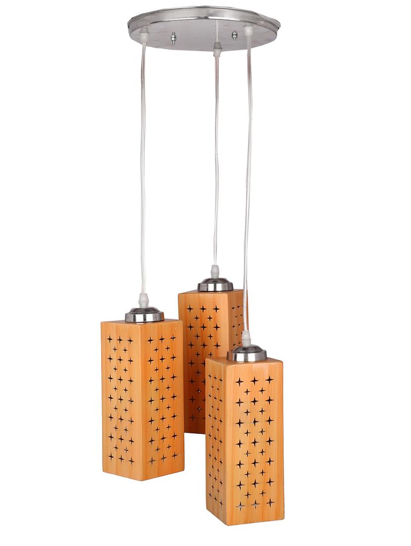 unbreakable exclusive colorful wooden decorative pendant triple hanging ceiling light lamp - 14131176 - Standard Image - 1