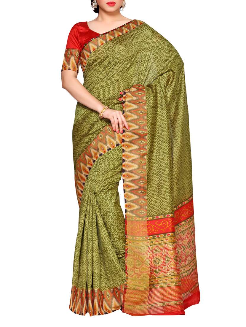 green tussar saree