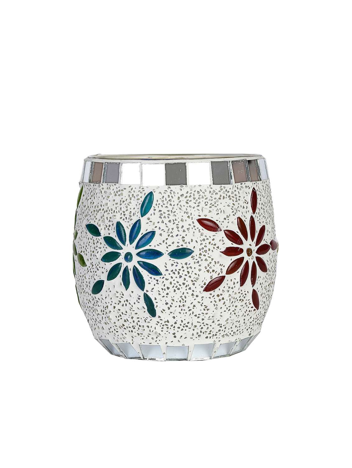 new trendy tealight  candle holder decorated with colorful chips & beads - 14134658 -  Standard Image - 1