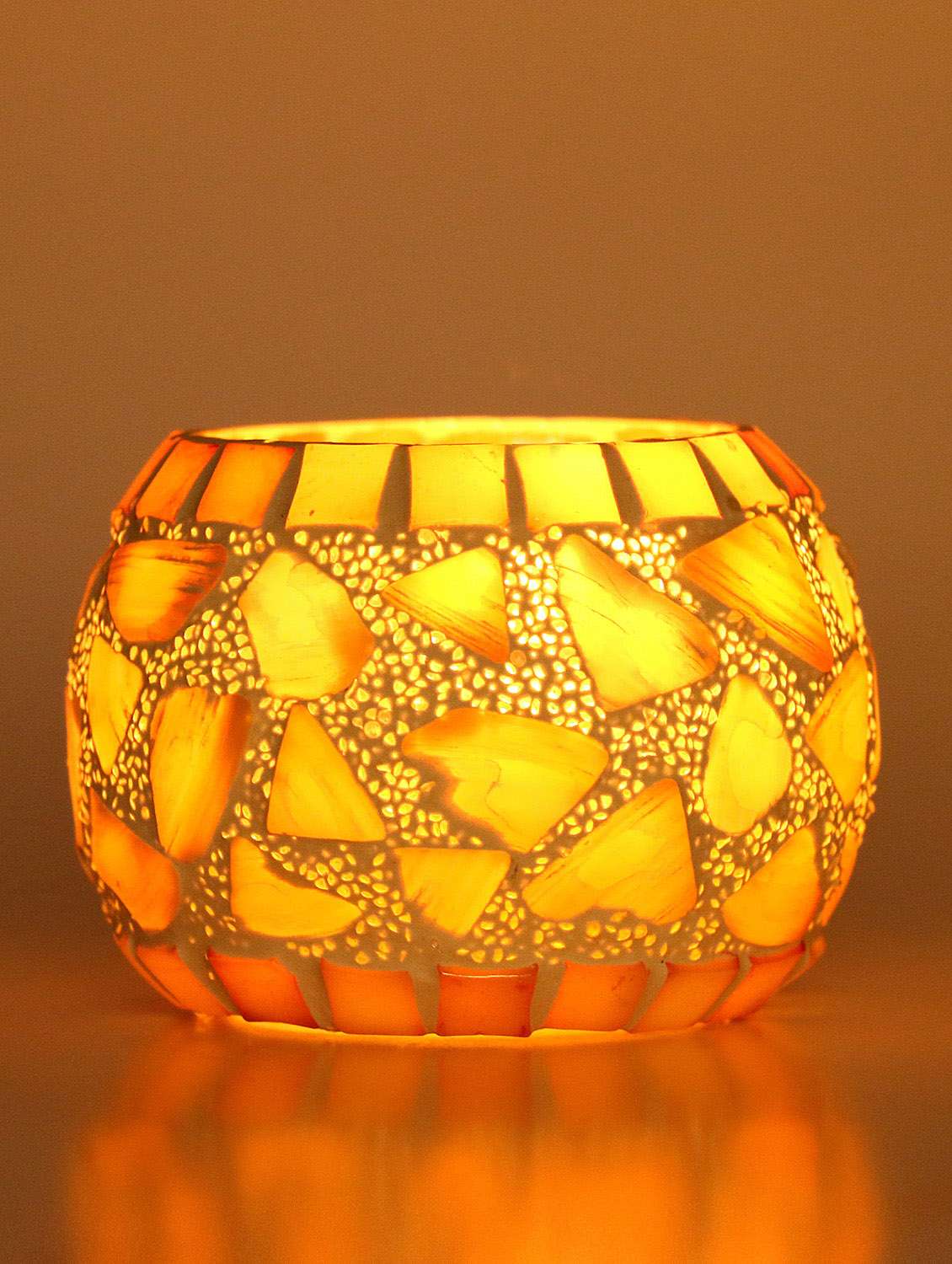 somil new trendy candle tealight holder decorated with colorful chips & beads for a romantic & magical lighting effects-vz22