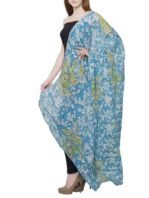 multi colored cotton stole - 14136126 -  Standard Image - 1