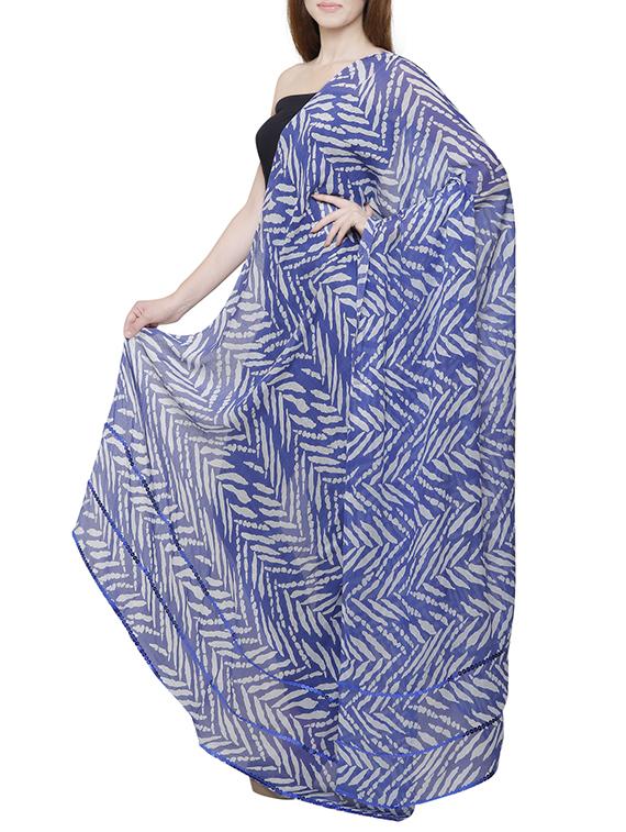 blue cotton stole - 14136127 -  Standard Image - 1