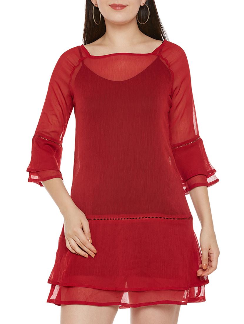 red a-line dress - 14137708 - Standard Image - 1