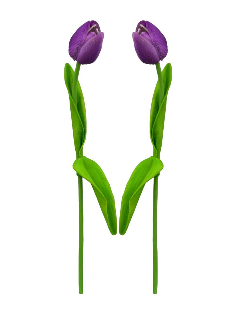 thefancymart real touch artificial tulip flower sticks (set of 2) 32 cms / 12.5 inchs each-1423