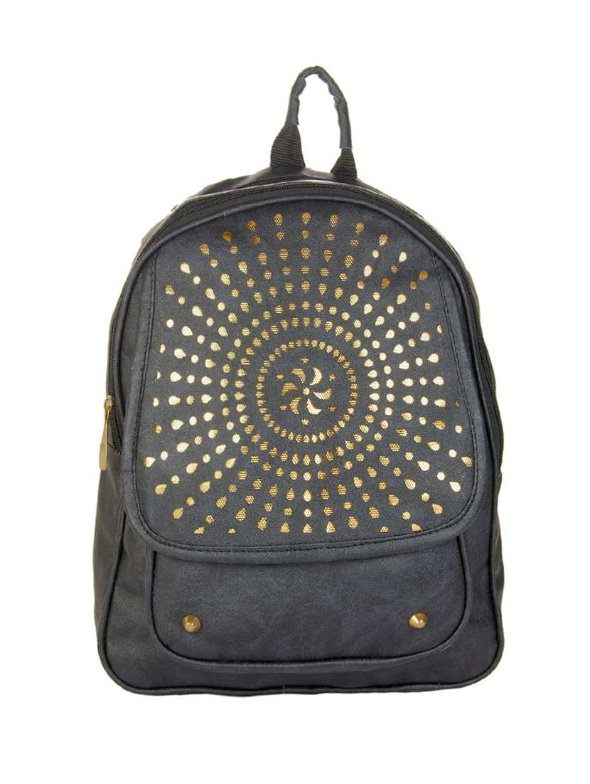 black leatherette  regular backpack