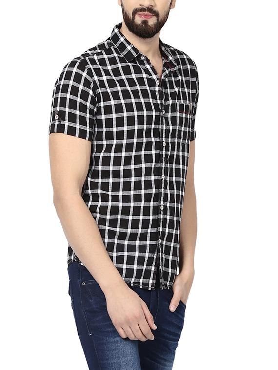 black cotton casual shirt - 14153765 - Standard Image - 1