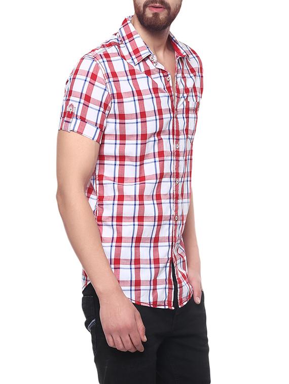 red cotton casual shirt - 14153769 -  Standard Image - 1
