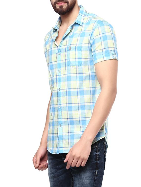 blue cotton casual shirt - 14153781 - Standard Image - 1