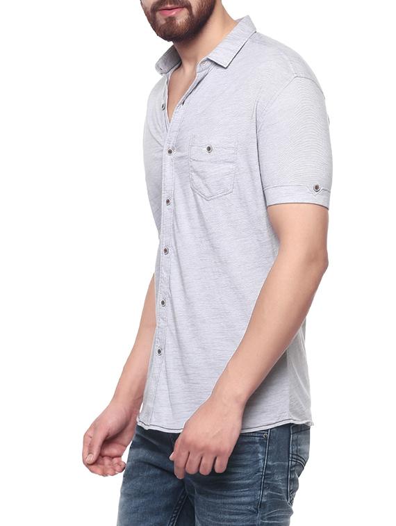 grey cotton casual shirt - 14153798 - Standard Image - 1