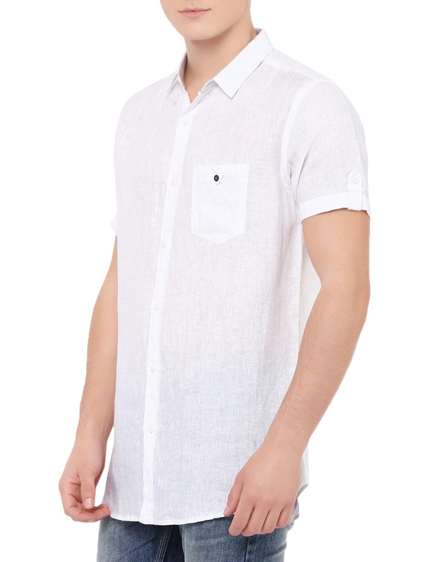 white cotton casual shirt - 14153807 - Standard Image - 1
