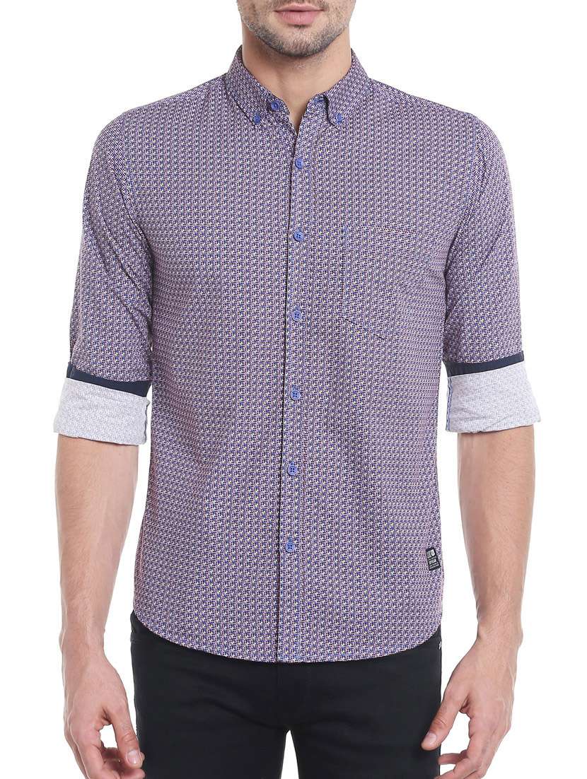 purple cotton casual shirt