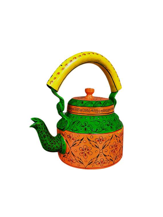 handpainted antique tea kettle