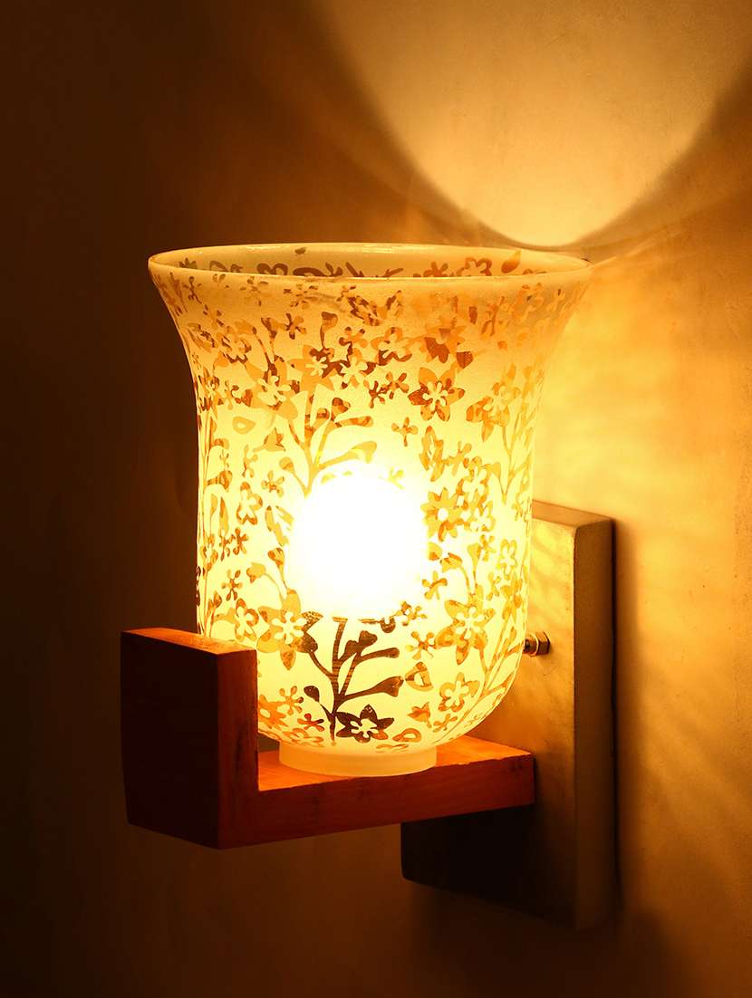somil vintage glass wall lamp (hand decorative with golden somil design) a10 - 14154889 -  Standard Image - 1