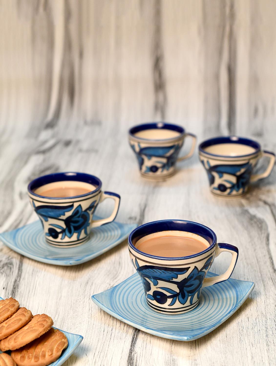 moroccan handpainted cup saucer set of 6