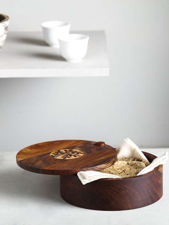 sheesham burnt work roti box