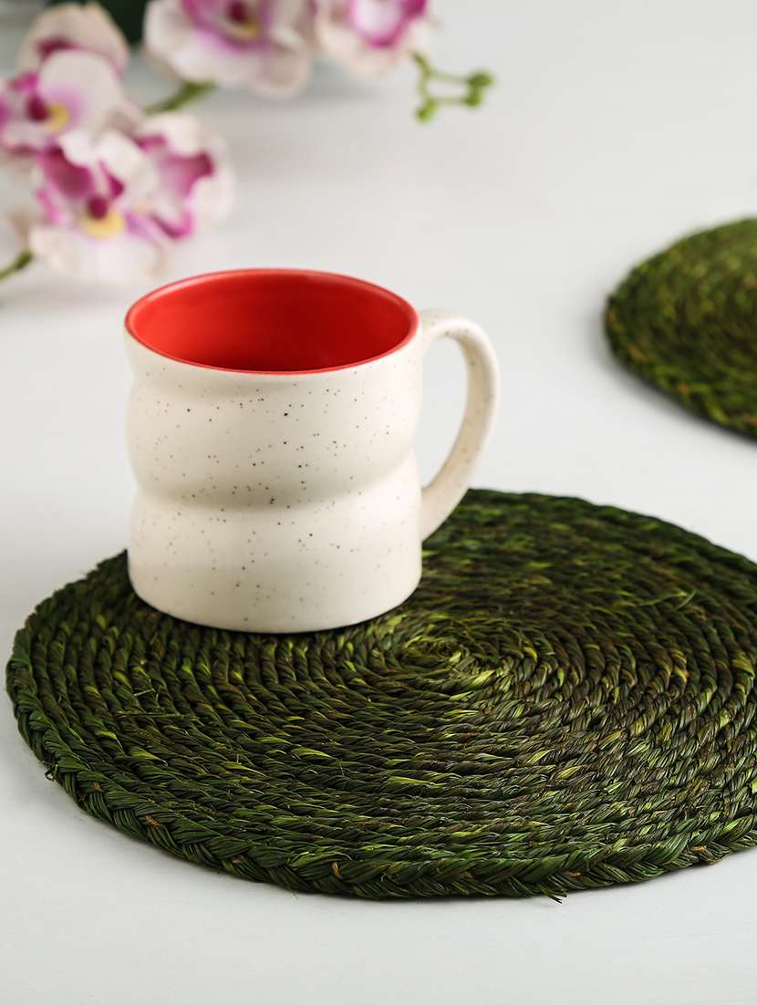 sabai grass olive green coaster set of 2