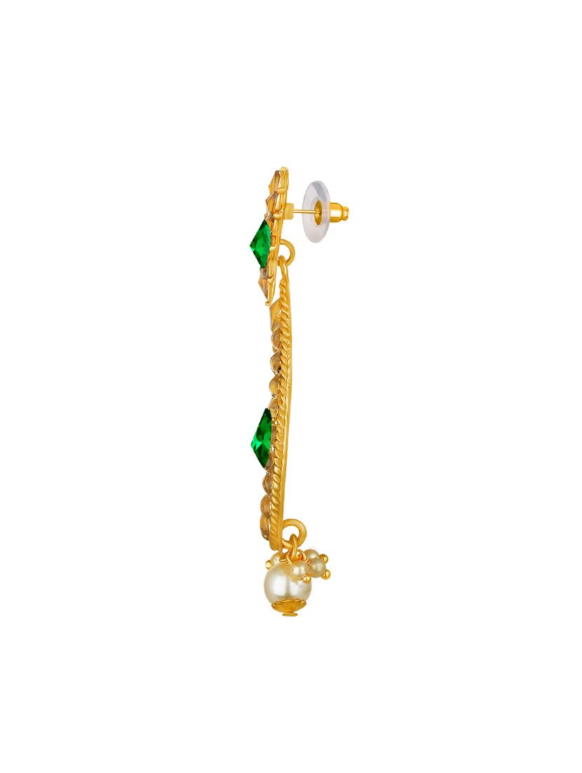 green metal chandelier earrings - 14161668 - Standard Image - 1