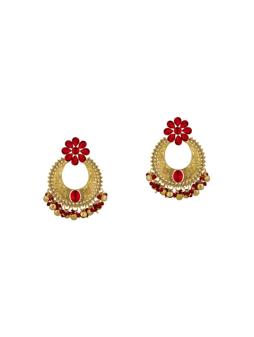 red metal chandelier earrings - 14161670 -  Zoom Image - 0