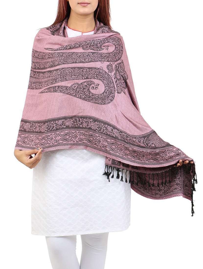 pink paisley viscose shawl