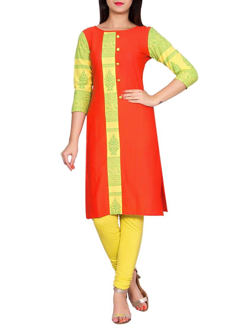 straight  printed kurta
