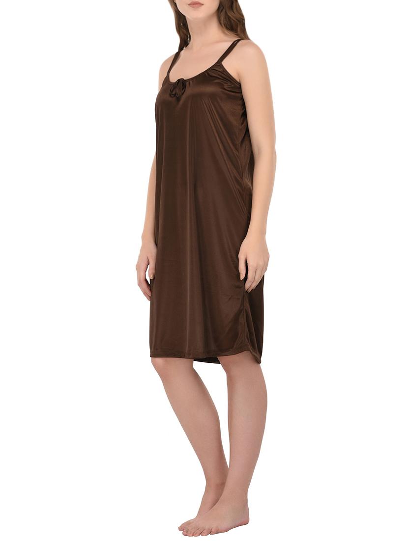 brown satin sleepshirt - 14168466 - Standard Image - 1