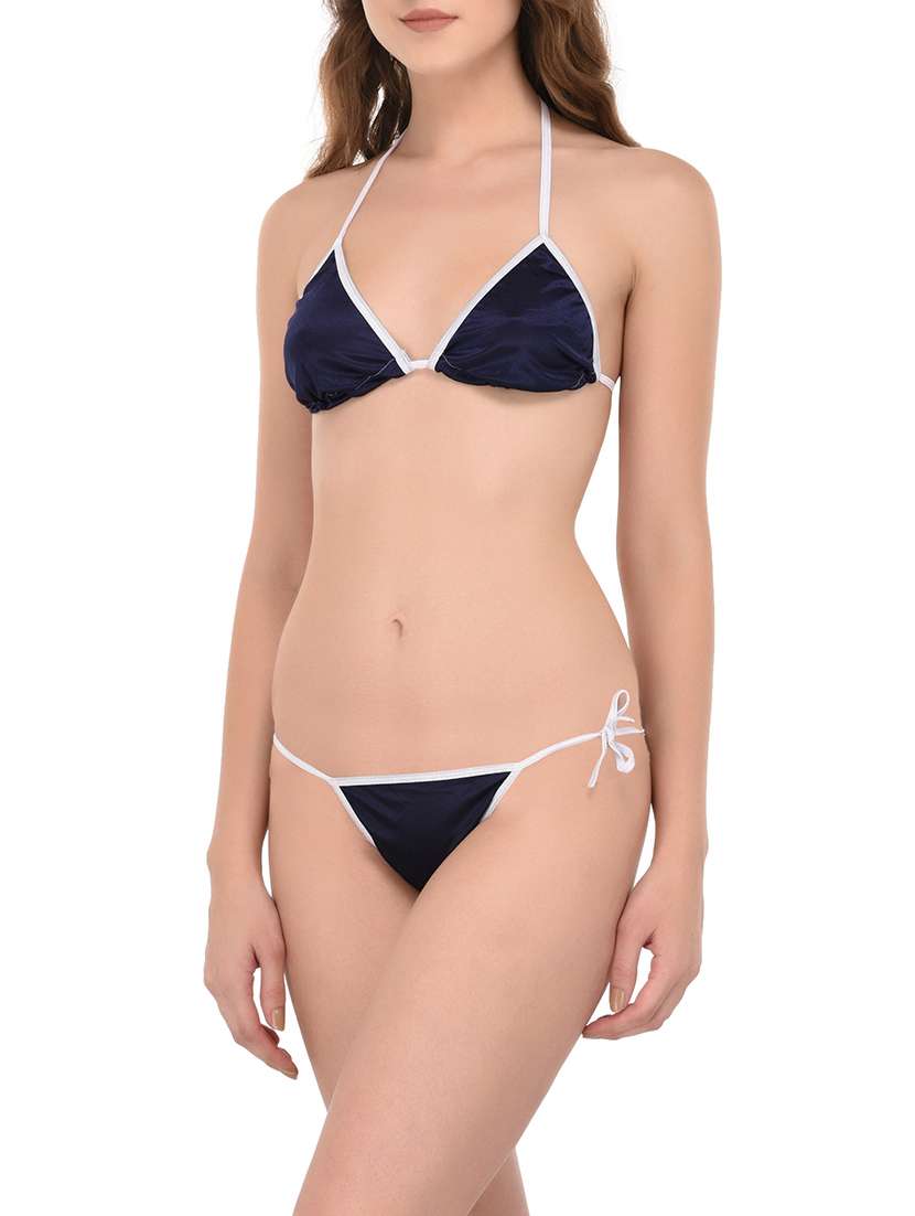navy blue polyester bikini - 14168485 - Standard Image - 1
