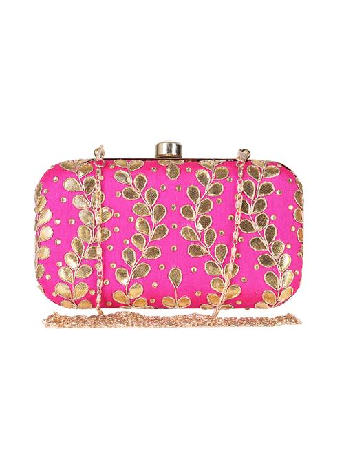 pink metal clutch - 14170573 - Standard Image - 0