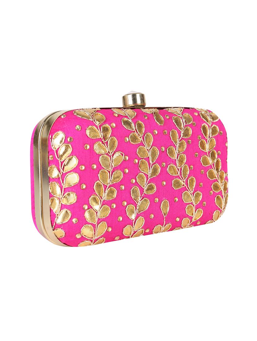 pink metal clutch - 14170573 - Standard Image - 4