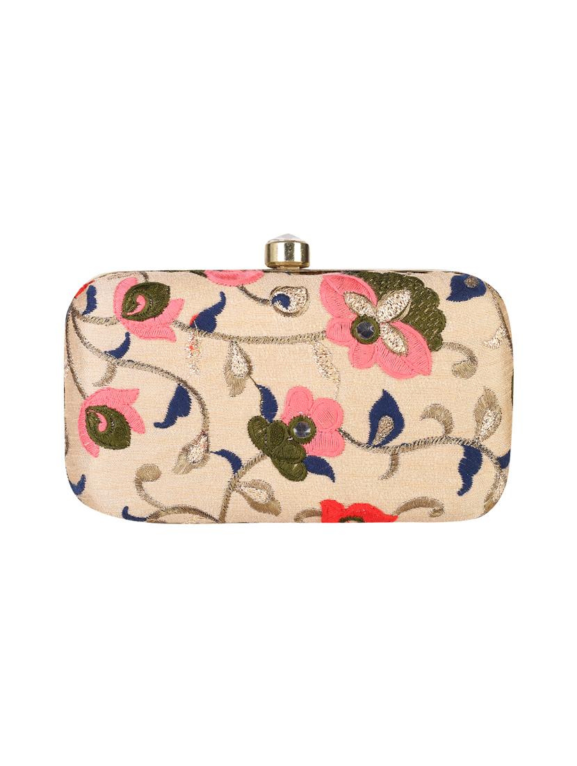 beige metal  clutch - 14170574 -  Standard Image - 1