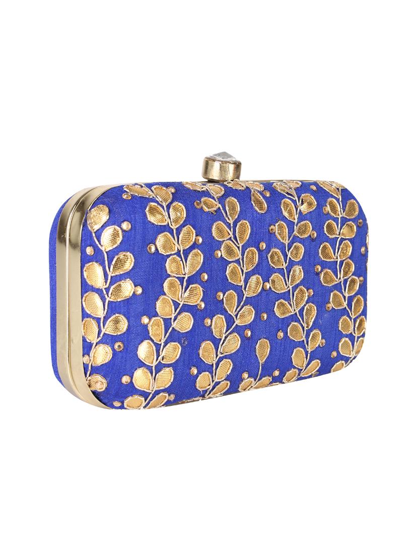 blue metal clutch - 14170575 - Standard Image - 4