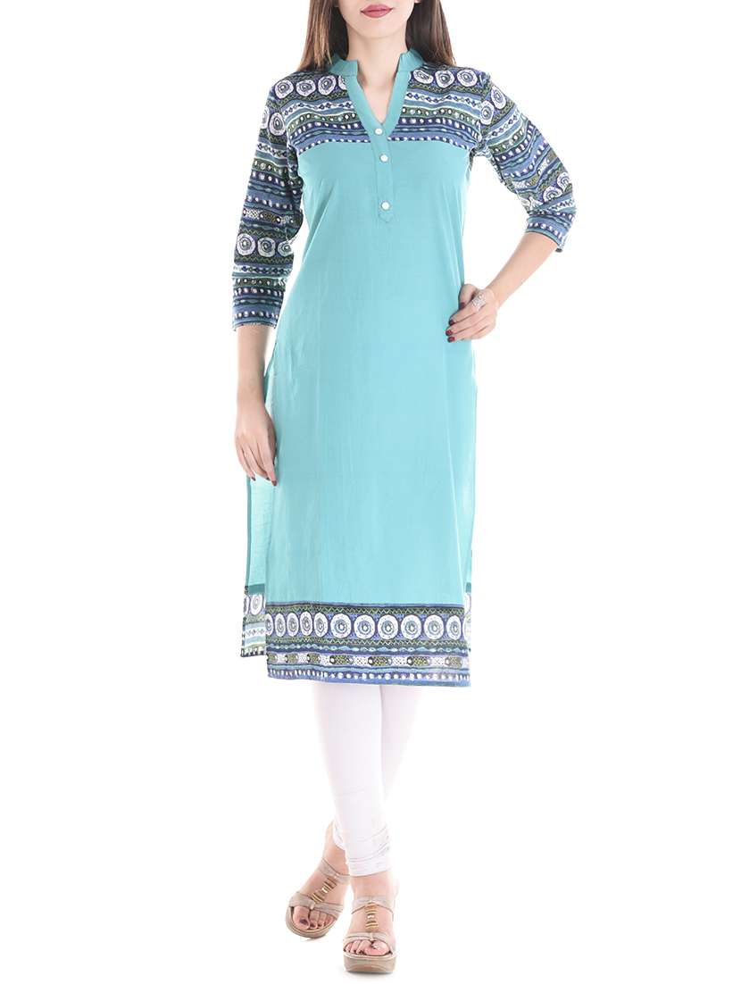 printed straight kurta