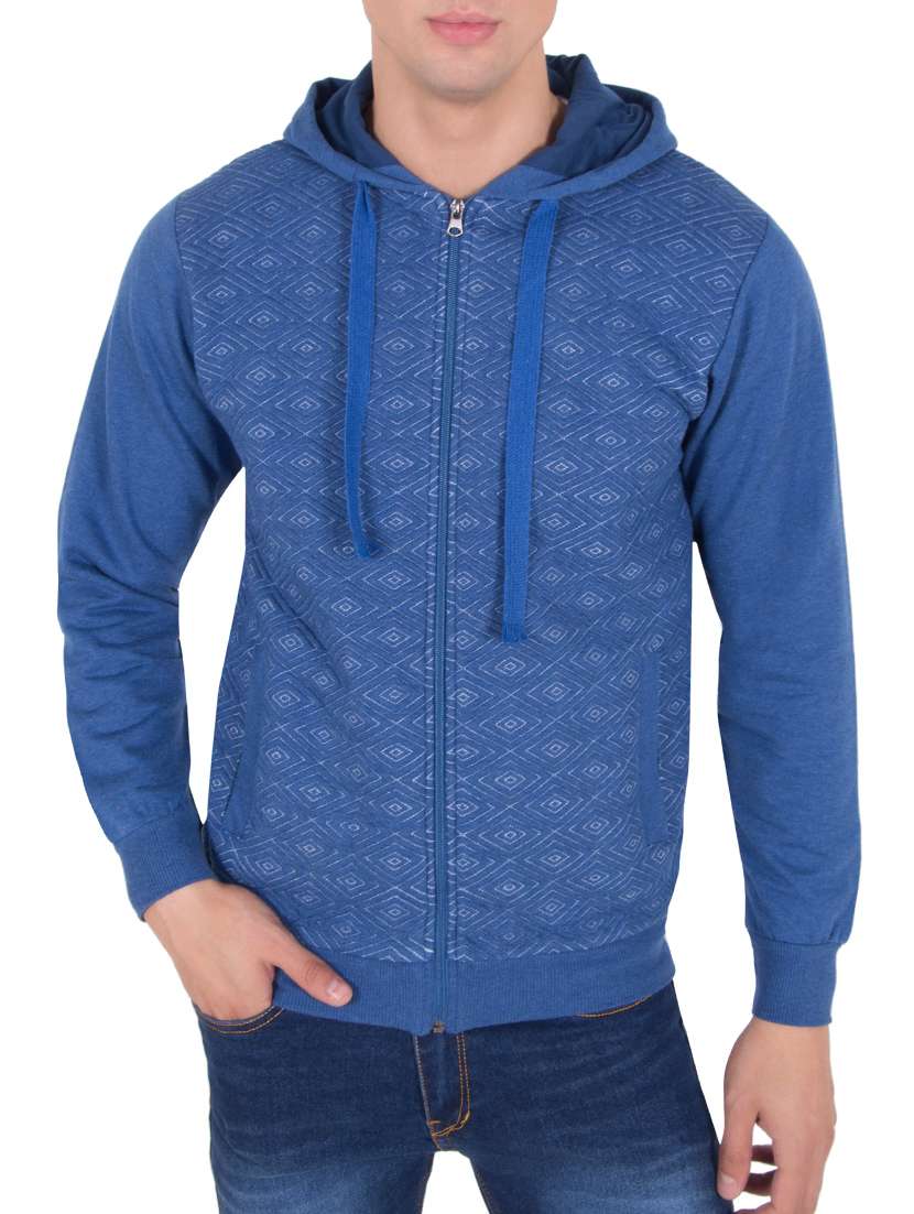 solid dark blue cotton sweatshirt