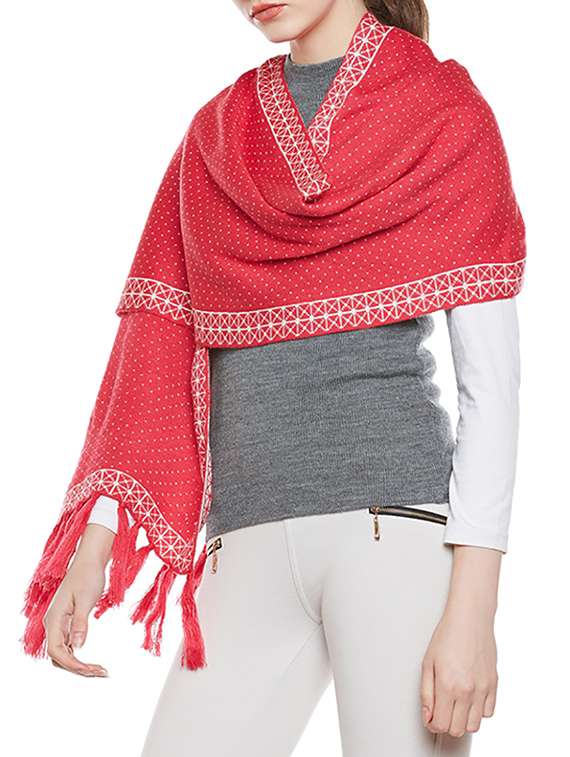 Buy online Pink Printed Woolen Stole from winter wear for Women by