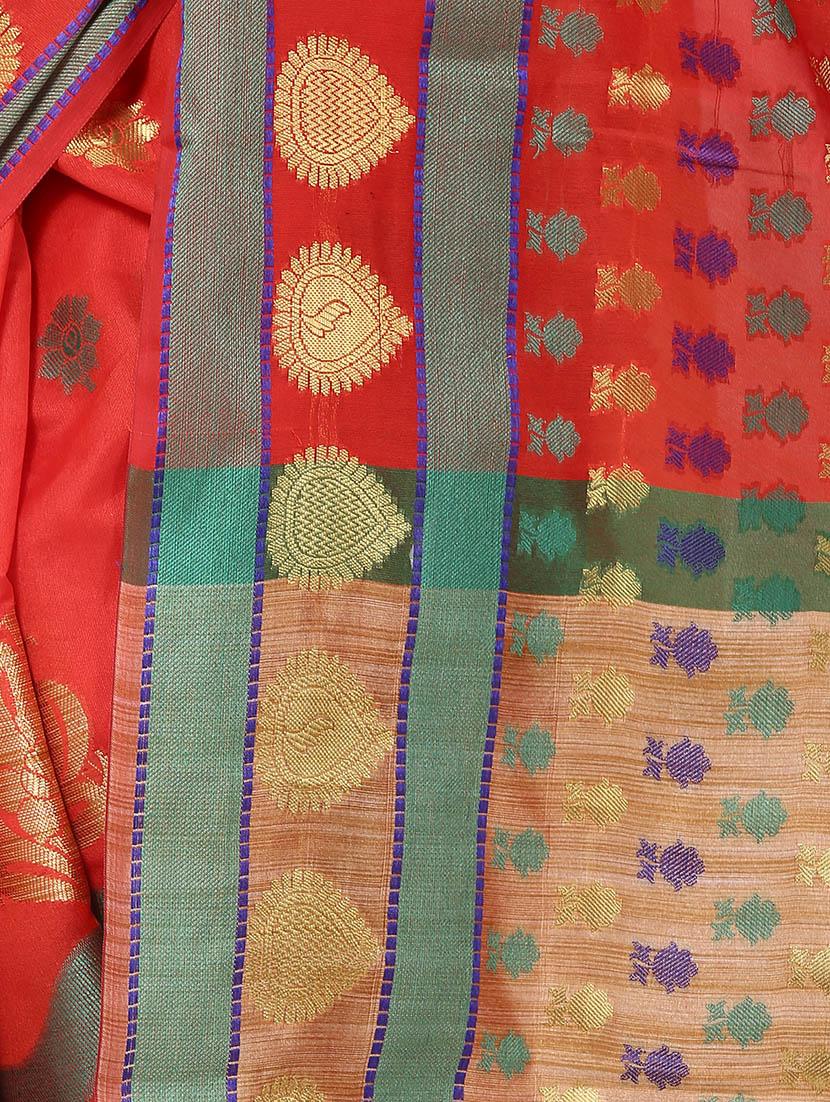zari motifs woven saree with blouse - 14173649 - Standard Image - 1
