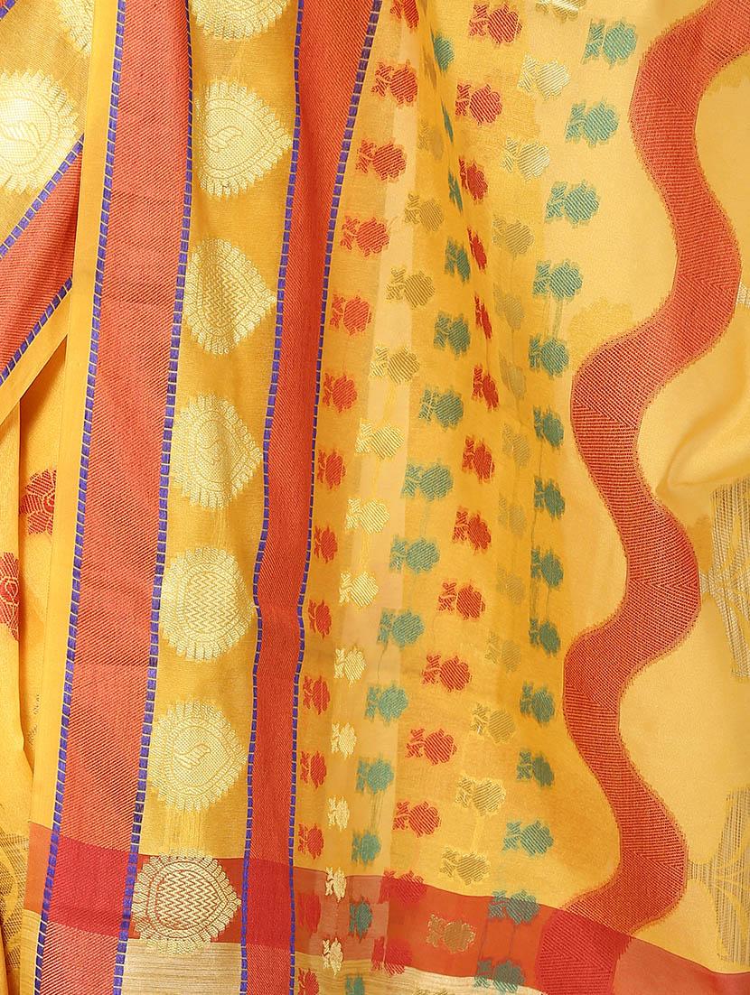 zari motifs woven saree with blouse - 14173651 - Standard Image - 1