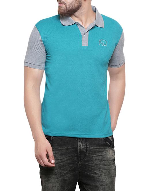 men color block short sleeve polo t-shirt - 14173943 - Standard Image - 0