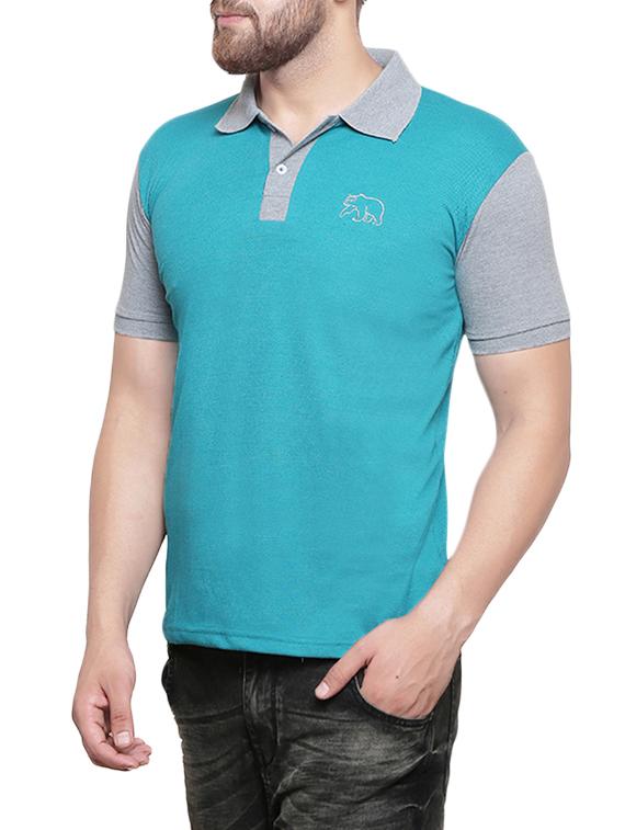 men color block short sleeve polo t-shirt - 14173943 - Standard Image - 1