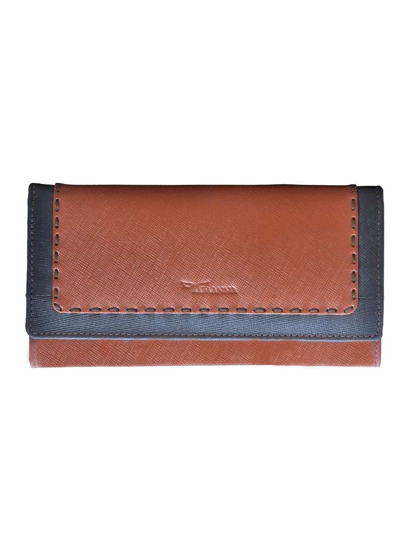 tan leather regular clutch