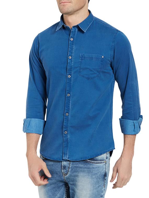 blue cotton casual shirt - 14181532 -  Standard Image - 1
