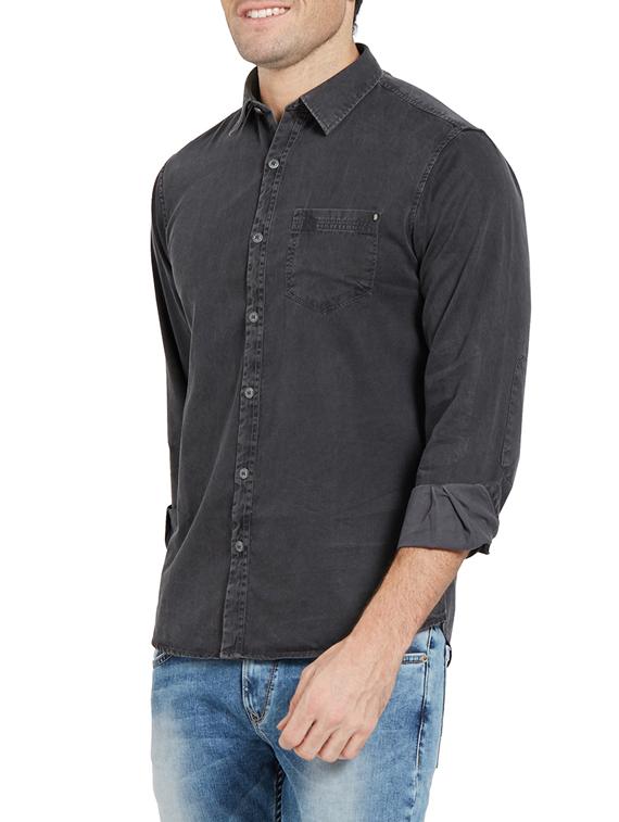 black cotton casual shirt - 14181534 -  Standard Image - 1