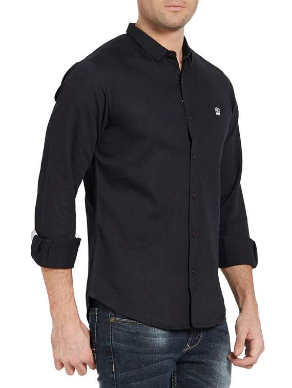 black cotton casual shirt - 14181535 -  Standard Image - 1