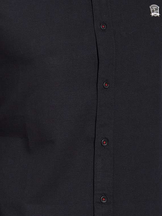 black cotton casual shirt - 14181535 -  Standard Image - 4
