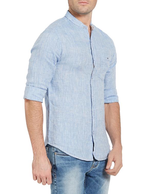 blue linen casual shirt - 14181541 -  Standard Image - 1