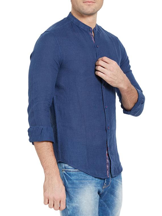 blue linen casual shirt - 14181542 -  Standard Image - 1