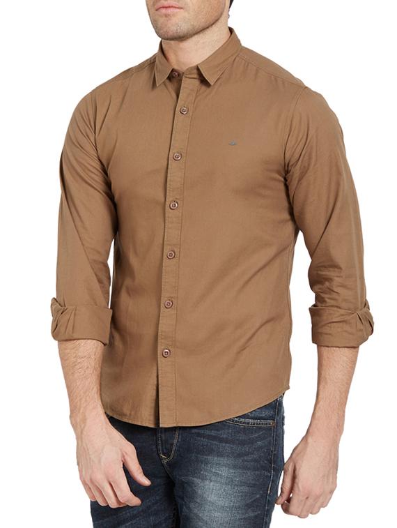 brown cotton casual shirt - 14181545 -  Standard Image - 1