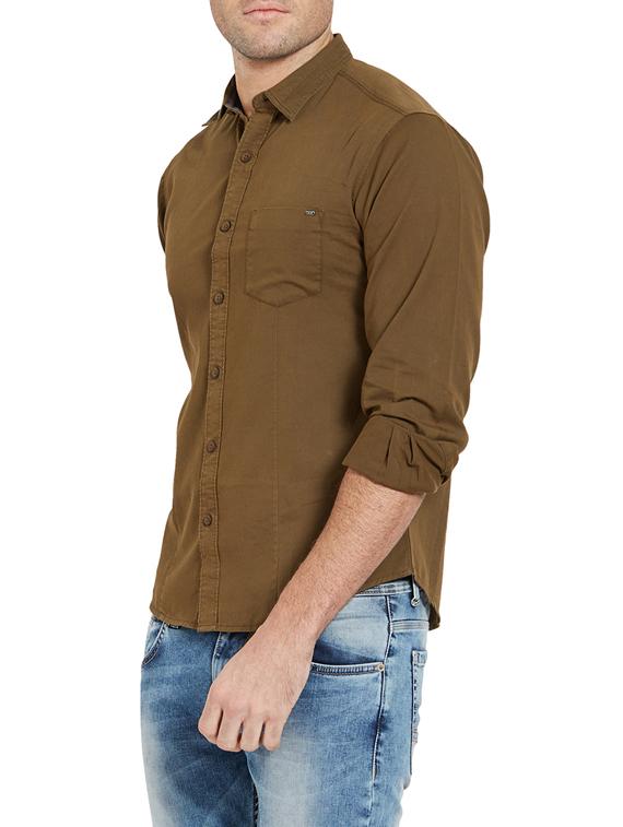 brown cotton casual shirt - 14181553 - Standard Image - 1
